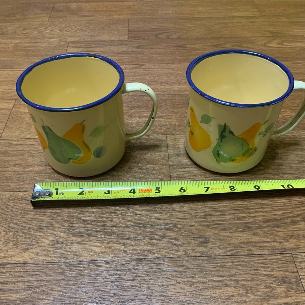 April Cornell metal enamelware coffee mugs/cups